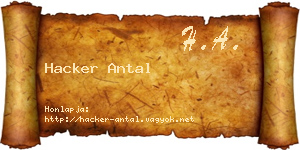 Hacker Antal névjegykártya